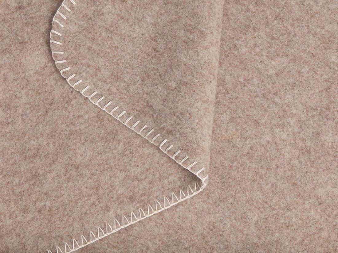 Babydeken merinowol camel melange 75x100