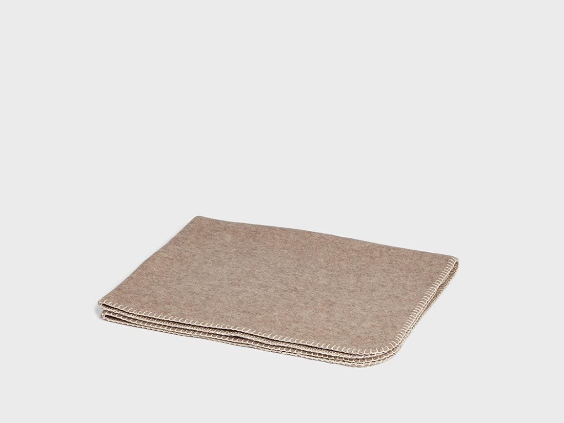 Babydeken merinowol camel melange 75x100