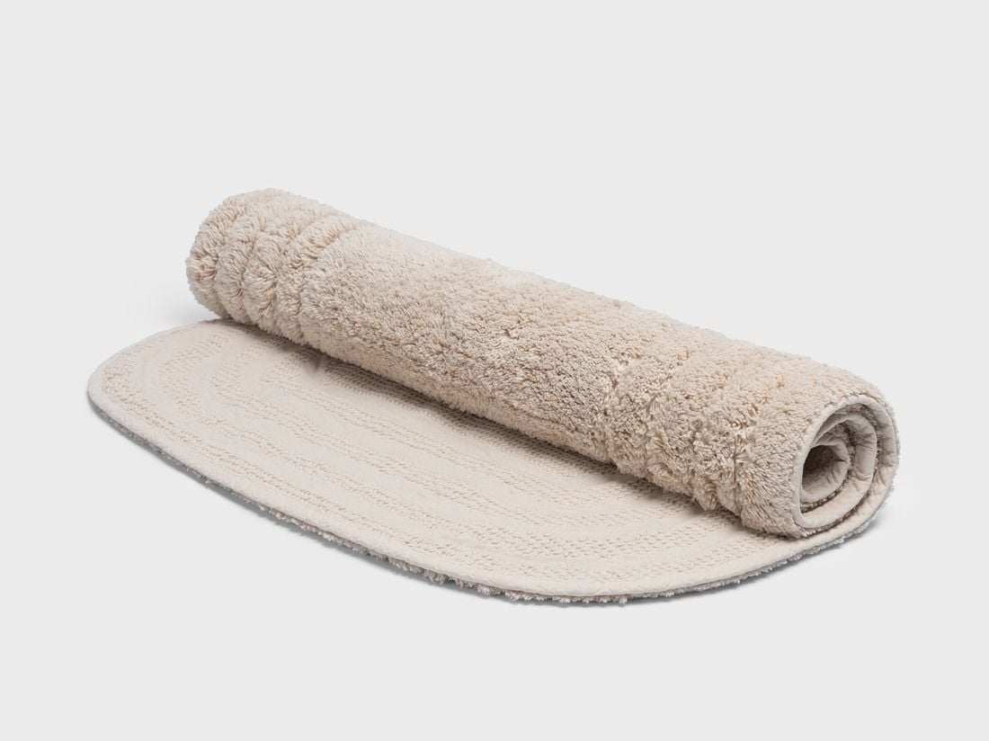 Badmat ovaal white sand 60x90