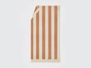 Drap de plage velours à rayures terracotta 100x180 - 1 pc