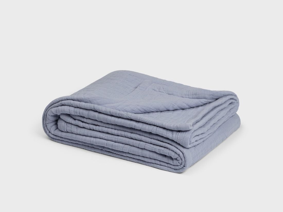 Kindersprei mousseline katoen arch lavender blue 100x150