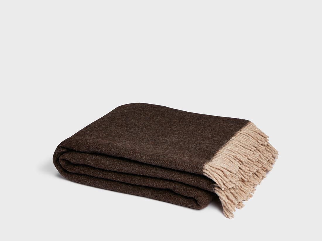 Merinowollen deken chestnut melange 150x210