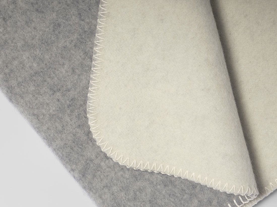 Merinowollen deken grey melange 150x220