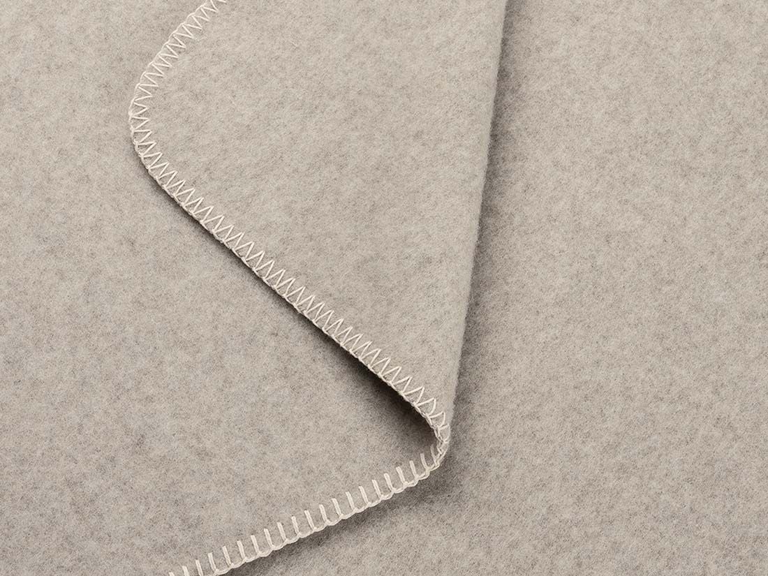 Deken gerecycled wol stone brown 150x220