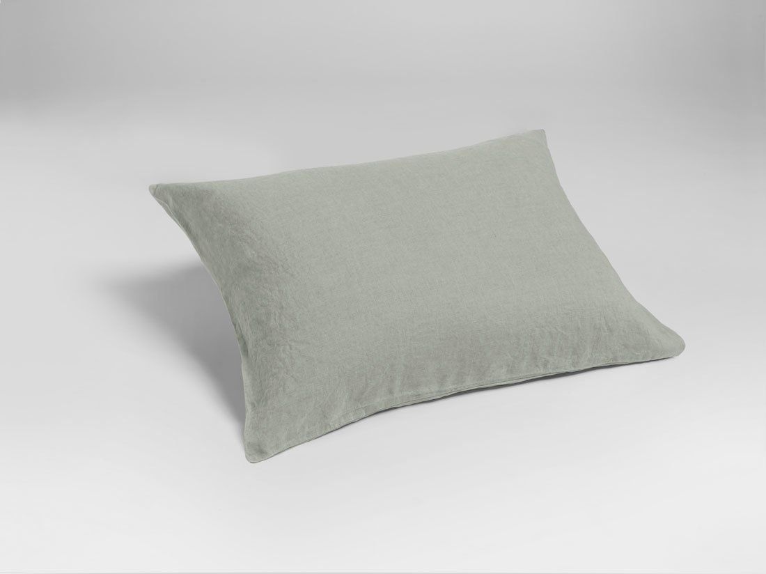 Kussensloop gewassen linnen misty green 50x60