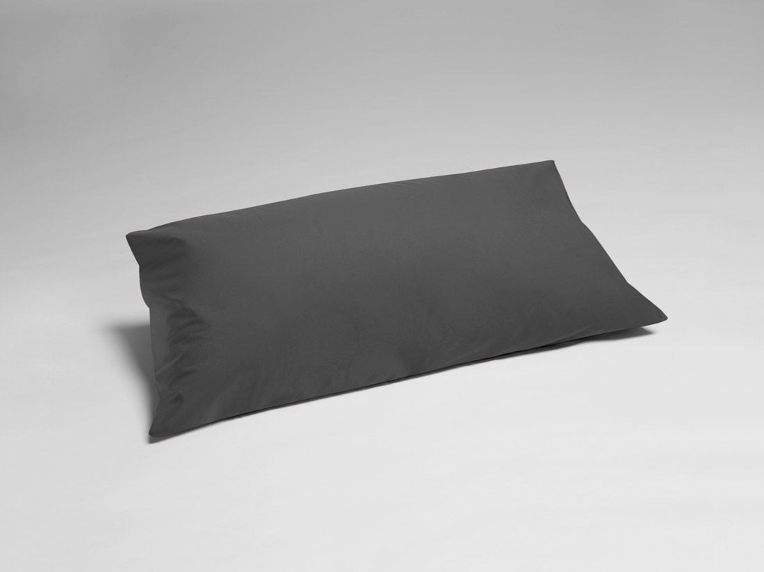 Kussensloop percal katoen dark grey