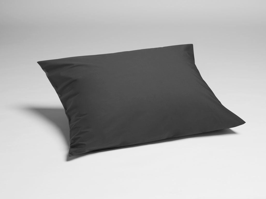 Kussensloop percal katoen dark grey
