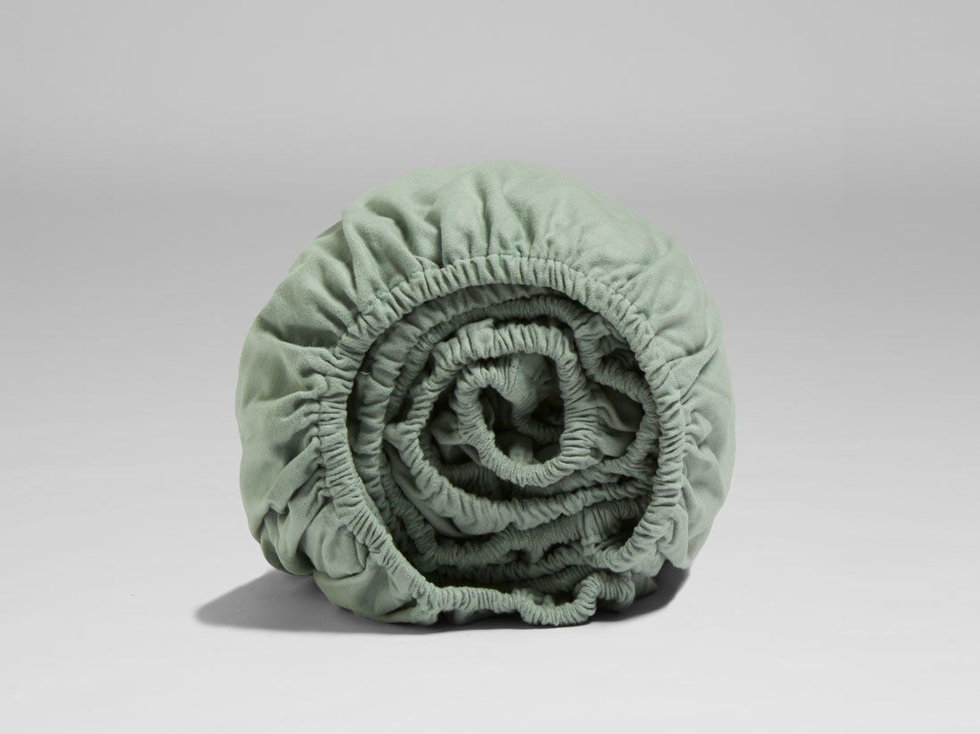 Hoeslaken flanel pale green