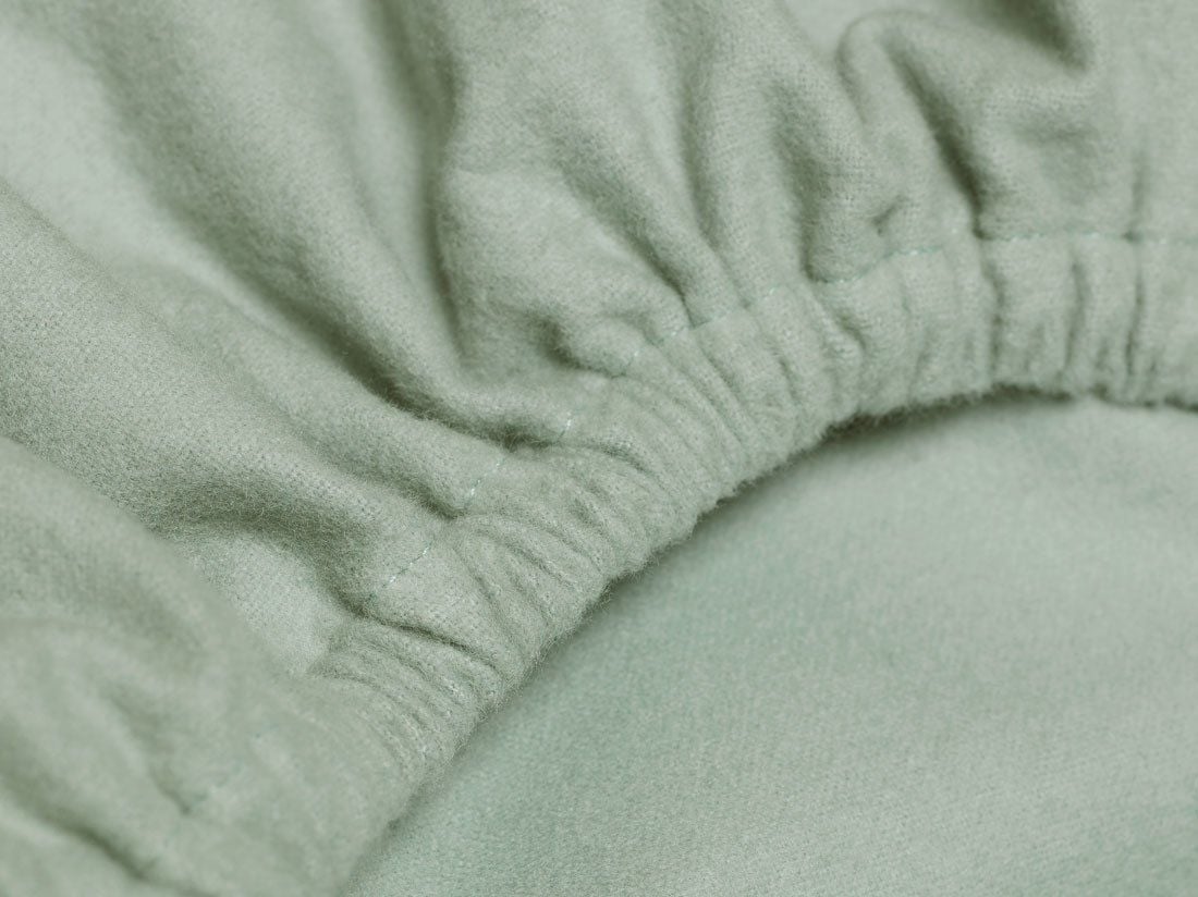 Hoeslaken flanel pale green