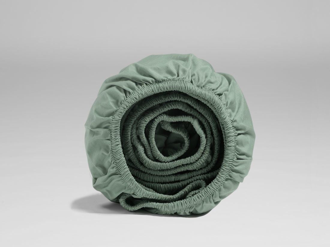 Hoeslaken percal katoen jade green