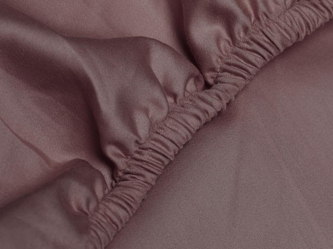 Hoeslaken katoen satijn rose brown