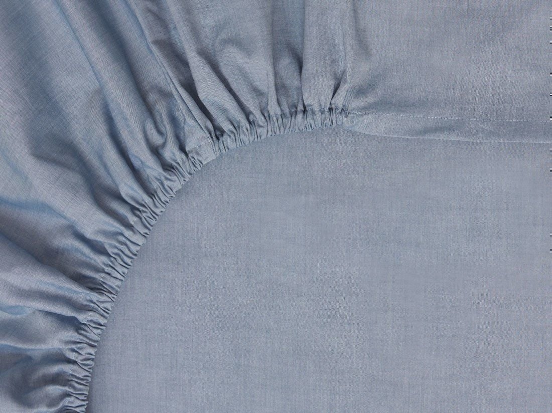 Hoeslaken katoen TENCELâ„¢ blue chambray