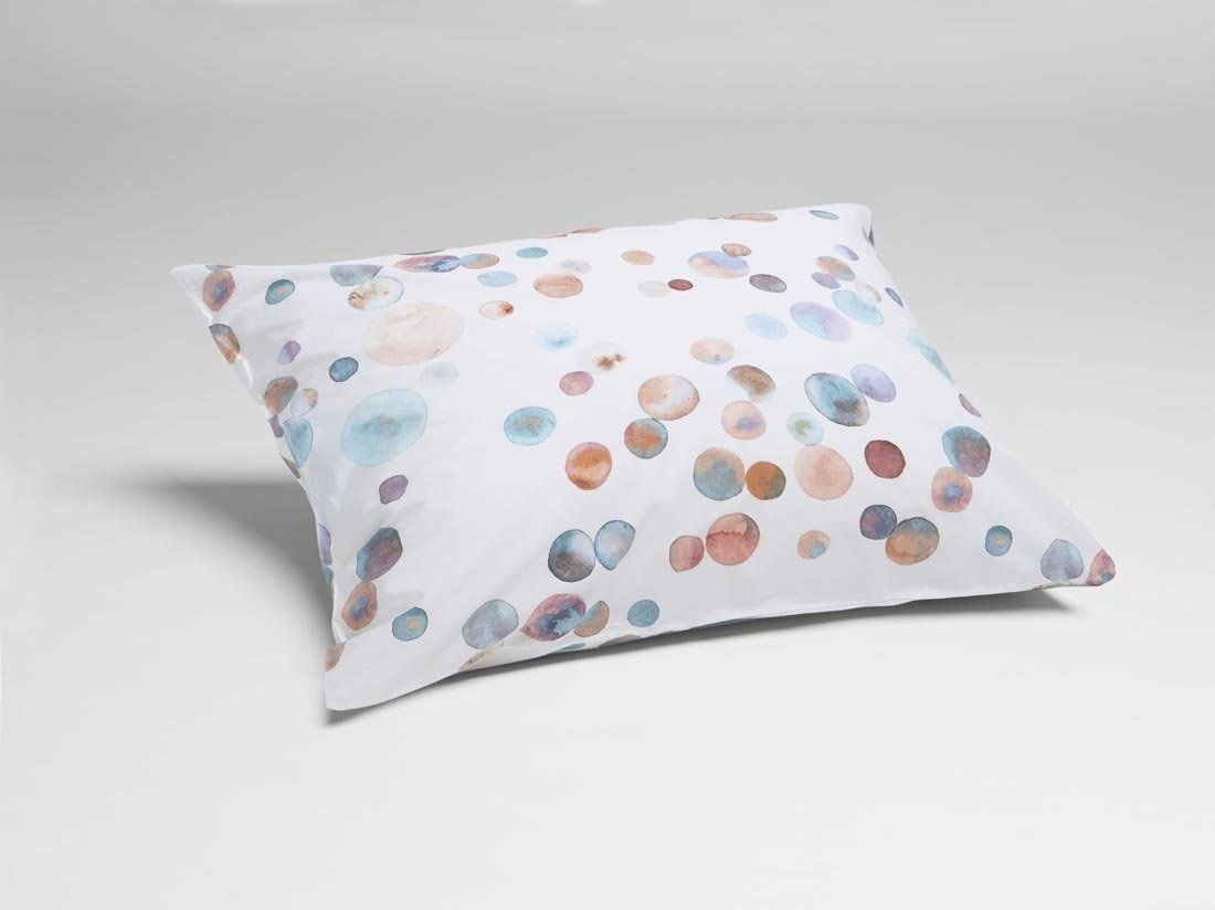 Kussensloop percal katoen watercolor dots