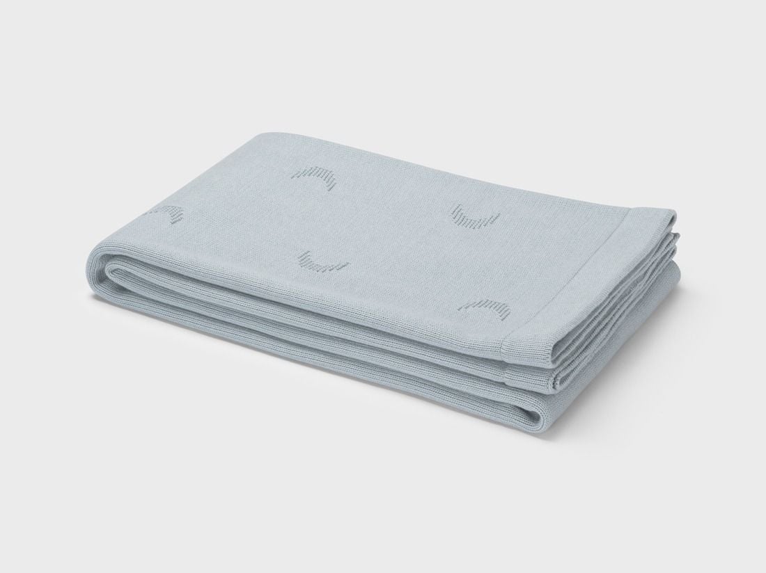 Kinderdeken katoen moon faded blue 100x150
