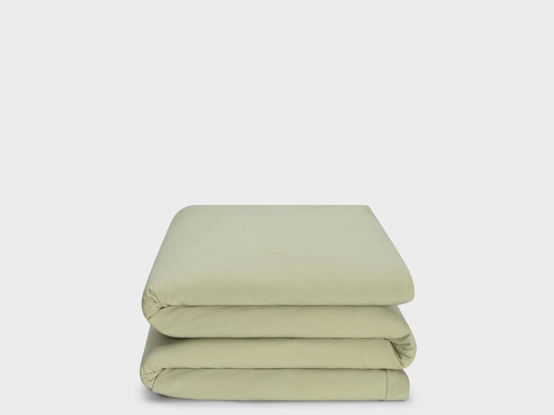 Housse de couette enfant jersey vert pistache 100x135