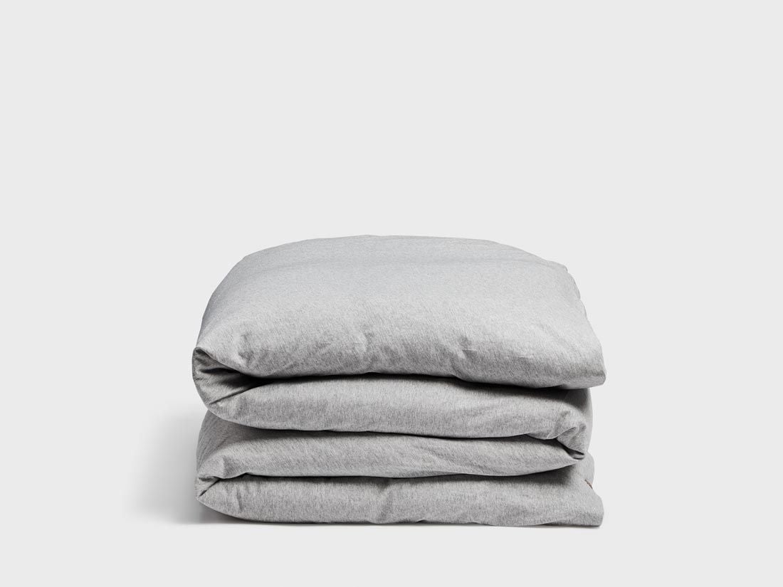 Kinderdekbedovertrek jersey white grey