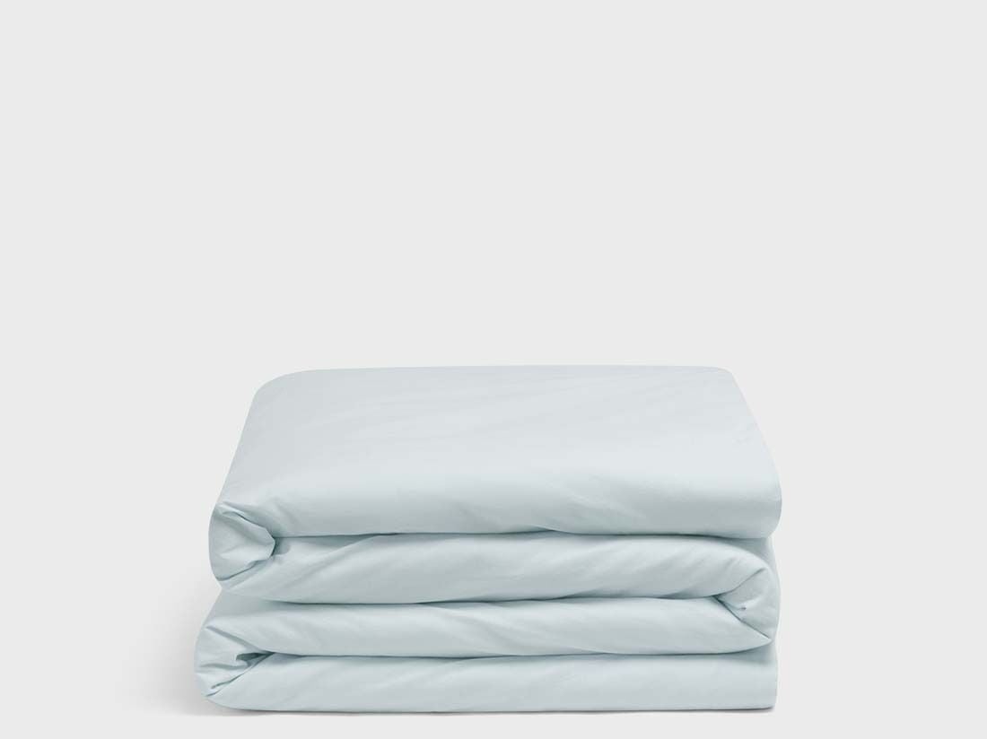 Housse de couette enfant percale de coton bleu pétillant