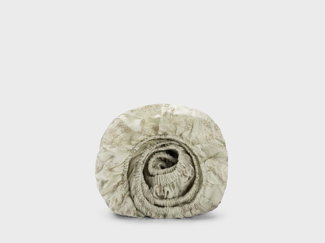 Drap-housse enfant satin de coton fleur naturelle 70x145x15