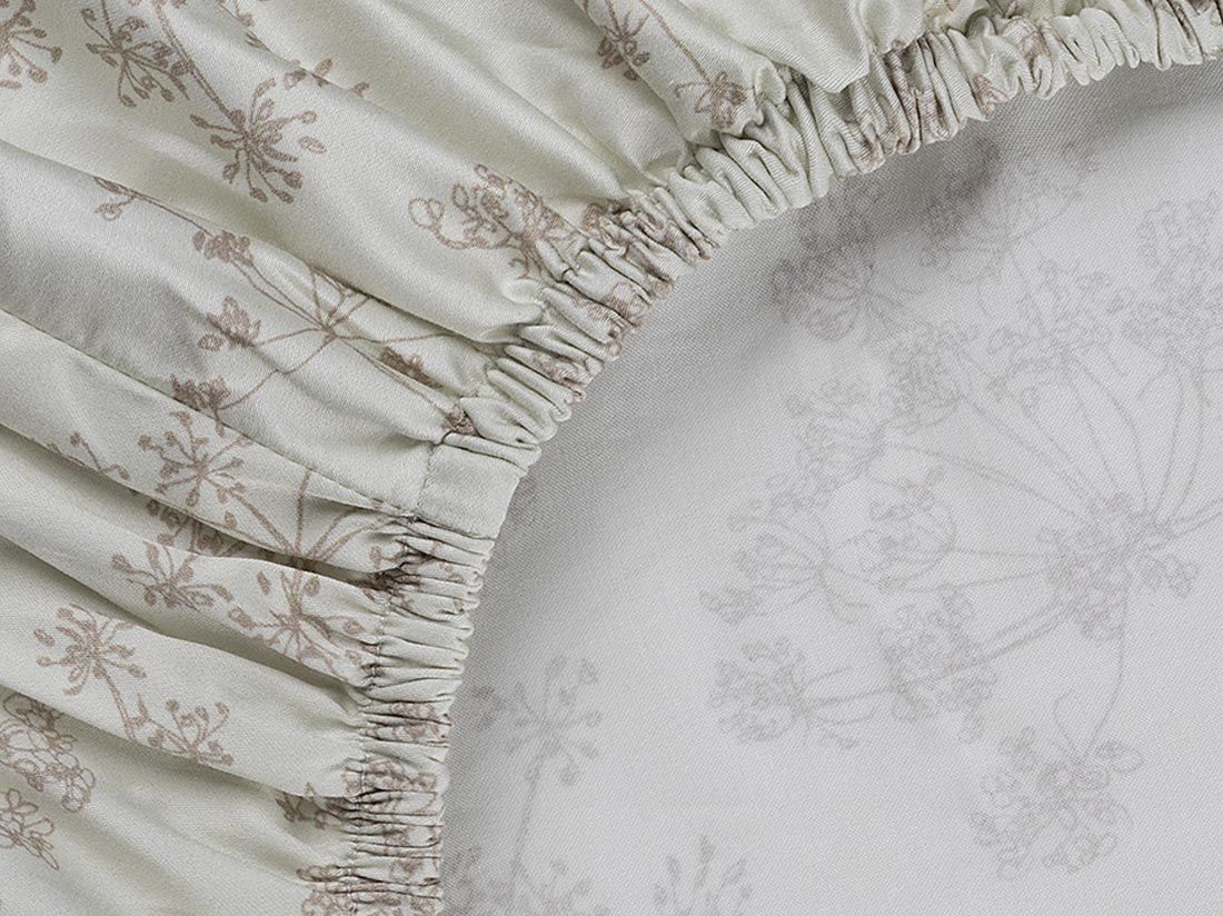 Drap-housse enfant satin de coton fleur naturelle 70x145x15