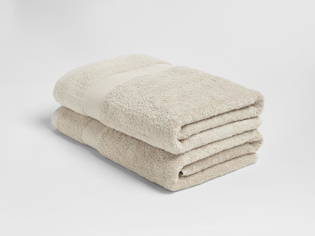 Douchelakens terry white sand 70x140 - 2 st