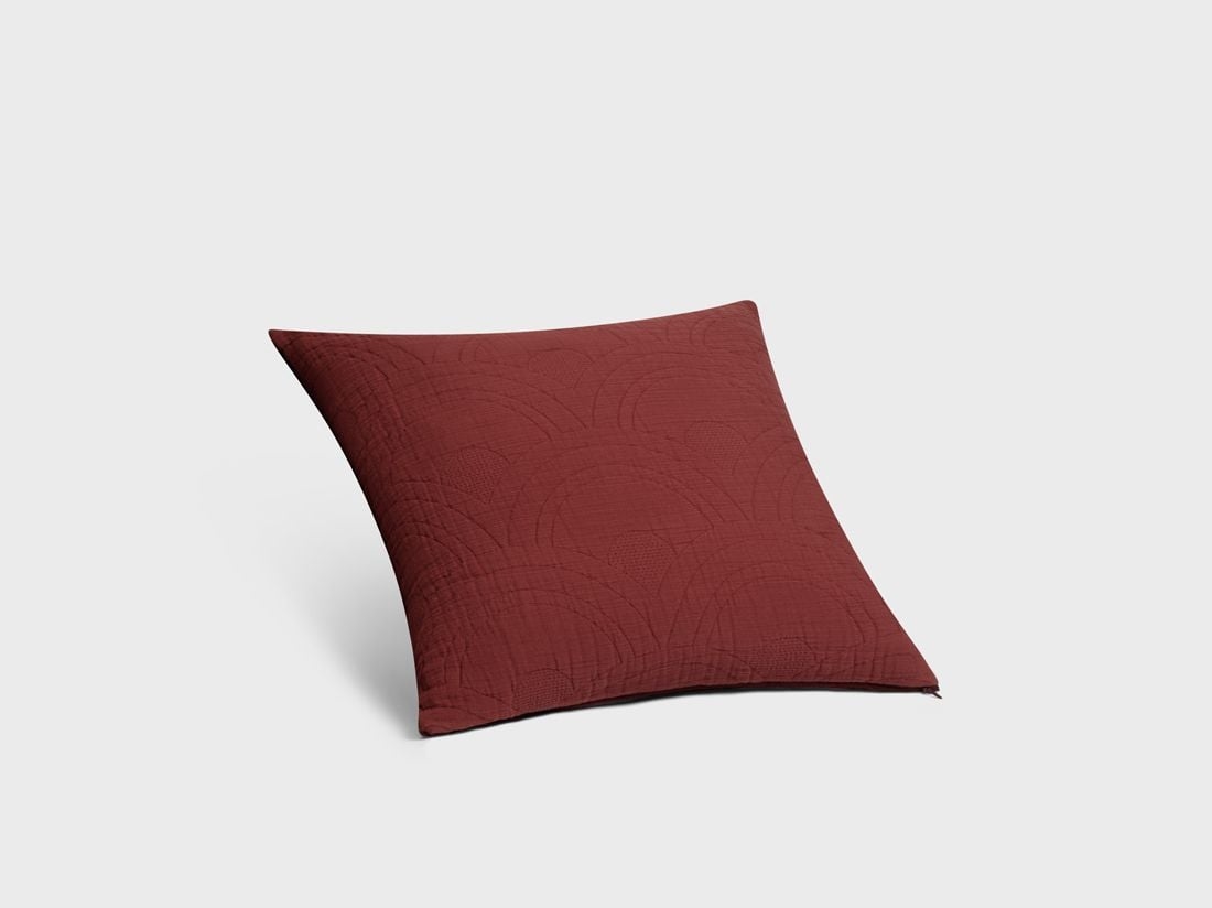 Housse de coussin décoratif en mousseline de coton arc bordeaux 50x50