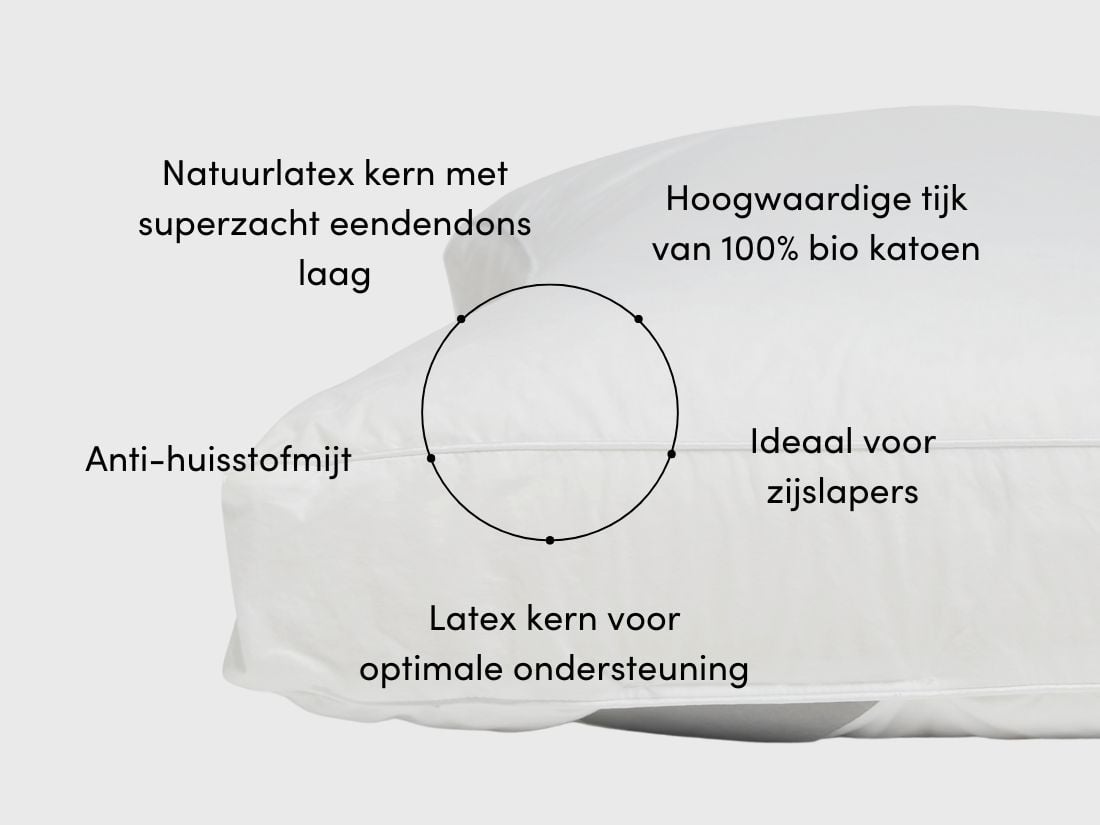 Kussen dons natuurlatex 50x70 medium