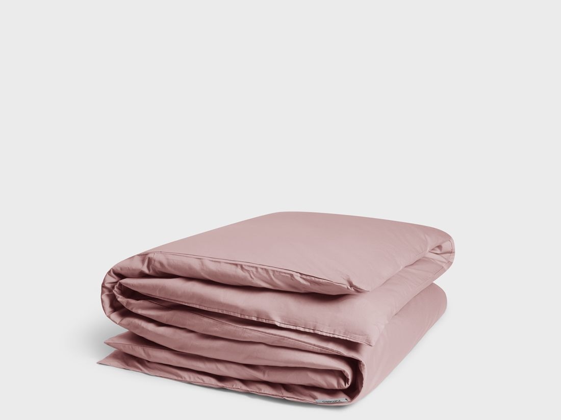 Housse de couette satin de coton rose blush
