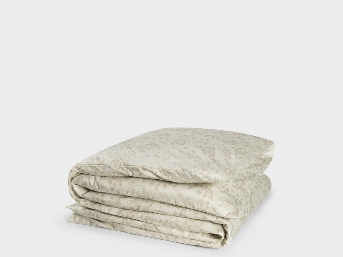 Housse de couette satin de coton fleur naturelle