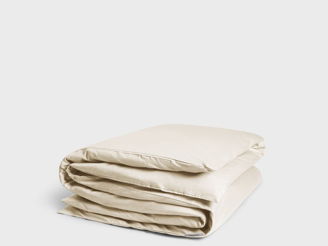 Dekbedovertrek katoen satijn sandy grey - zonder slopen