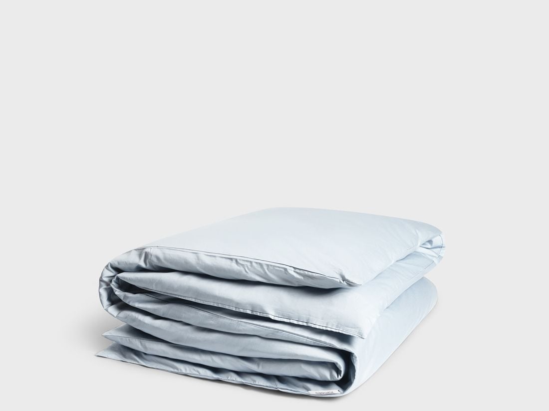 Dekbedovertrek katoen satijn sky blue - zonder slopen