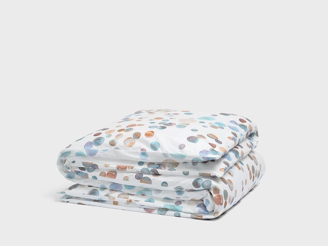 Dekbedovertrek katoen satijn watercolor dots multicolor - zonder slopen