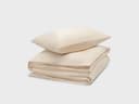 Parure de lit satin de coton lait d’amande