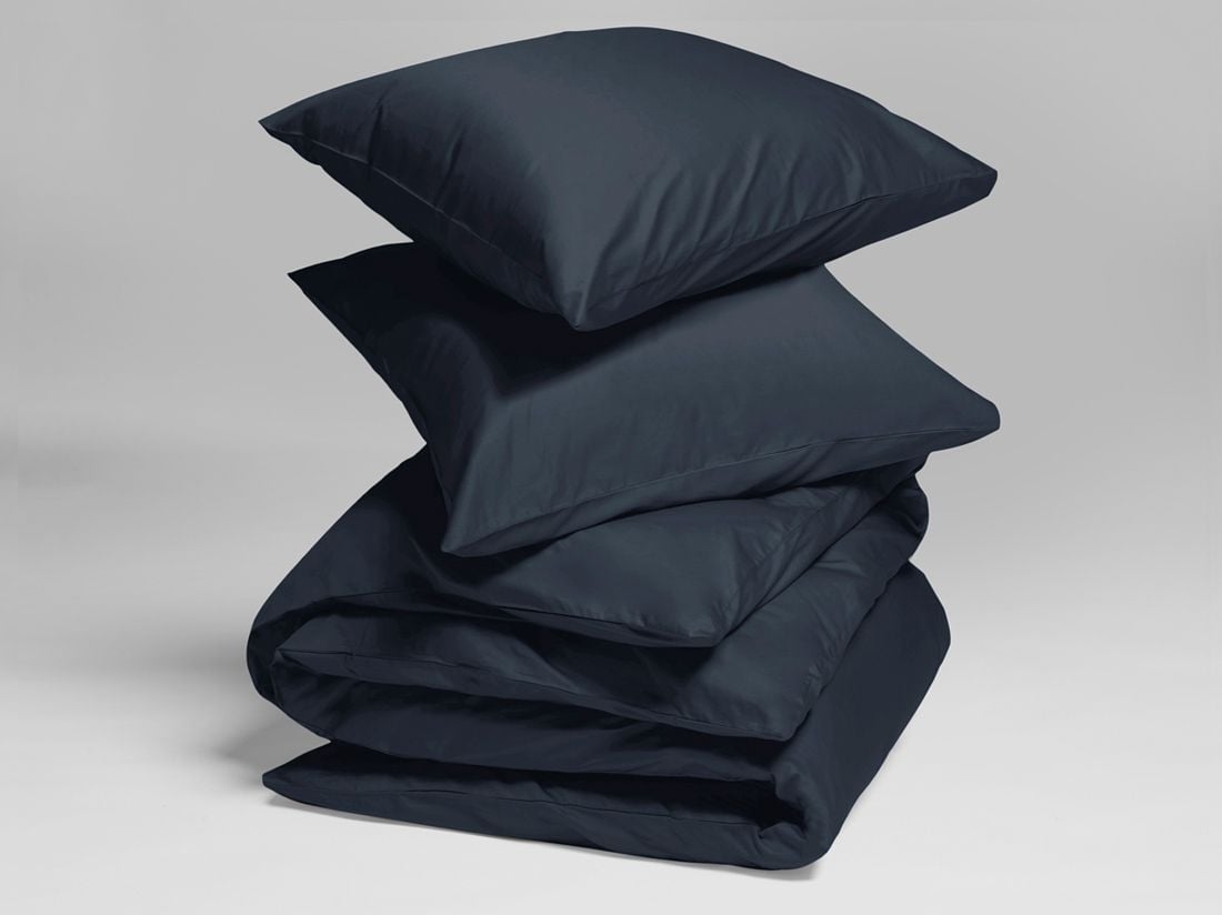 Parure de lit satin de coton myrtille