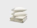 Parure de lit satin de coton coquillage blanc chaud
