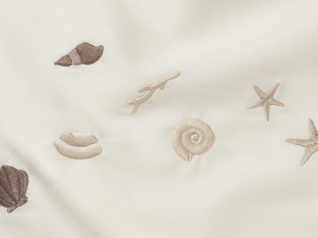 Kussensloop katoen satijn warm white seashell