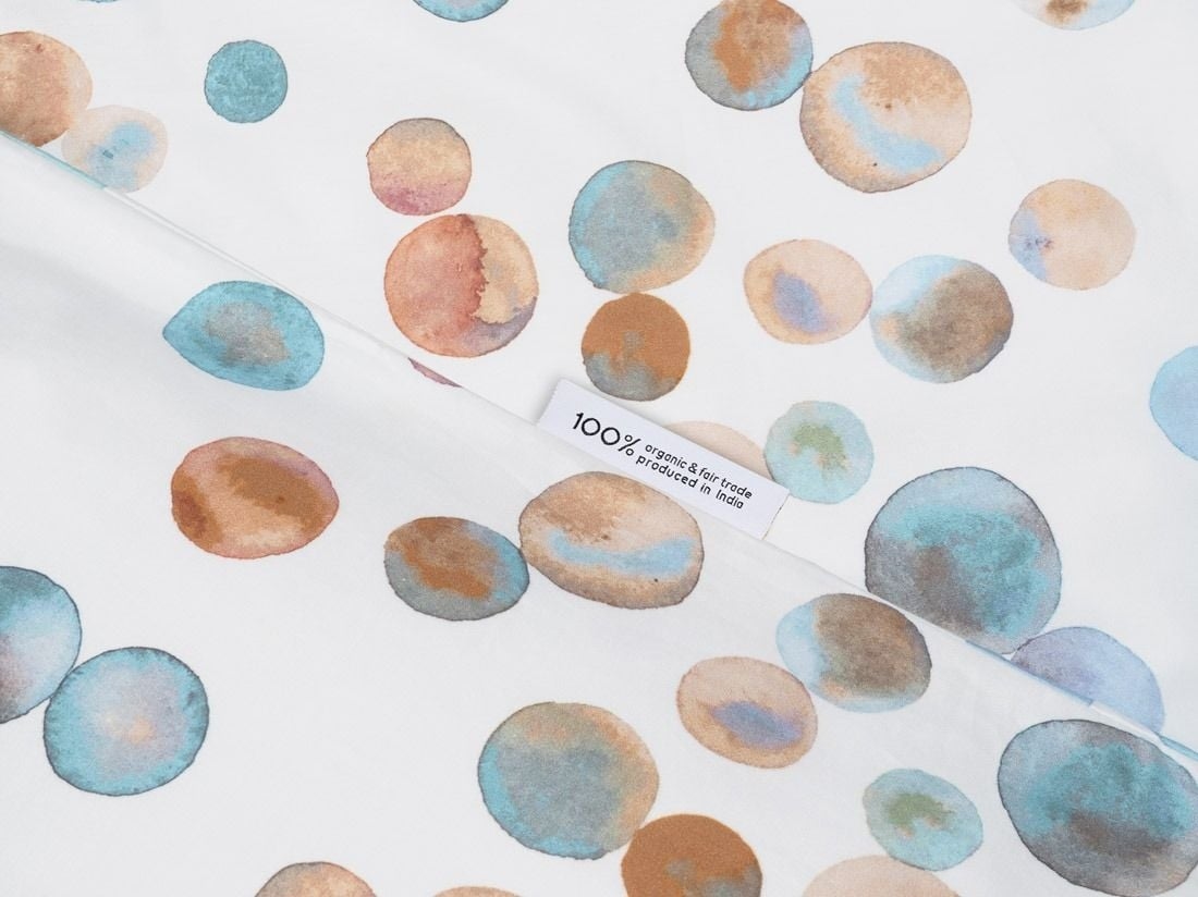 Housse de couette satin de coton touches d’aquarelle multicolore