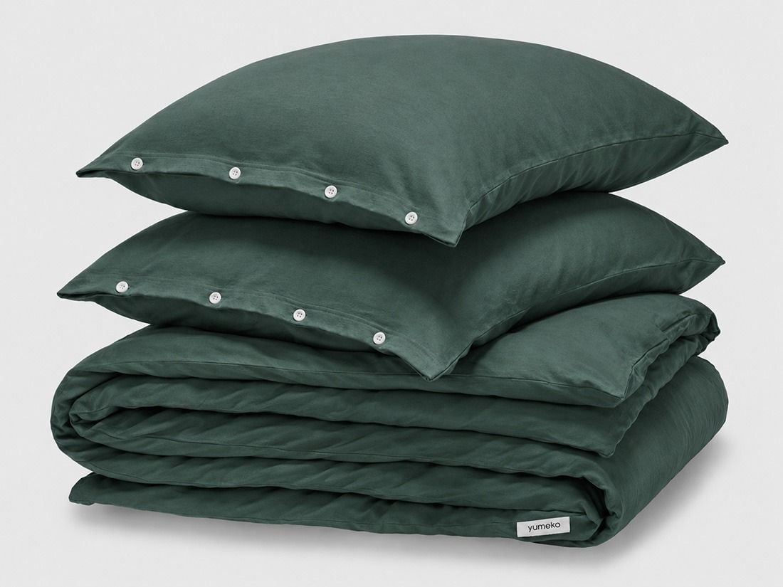 Dekbedovertrek jersey pine green