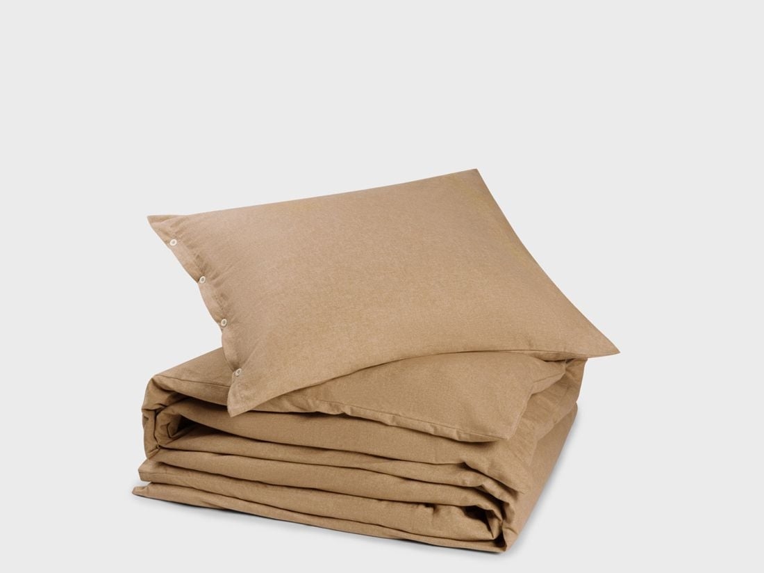 Parure de lit flanelle de coton miel chambray