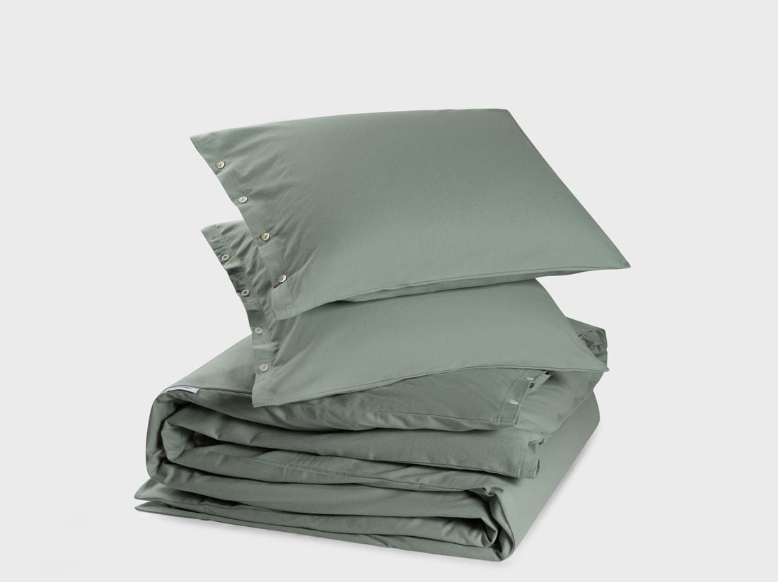 Dekbedovertrek flanel pale green