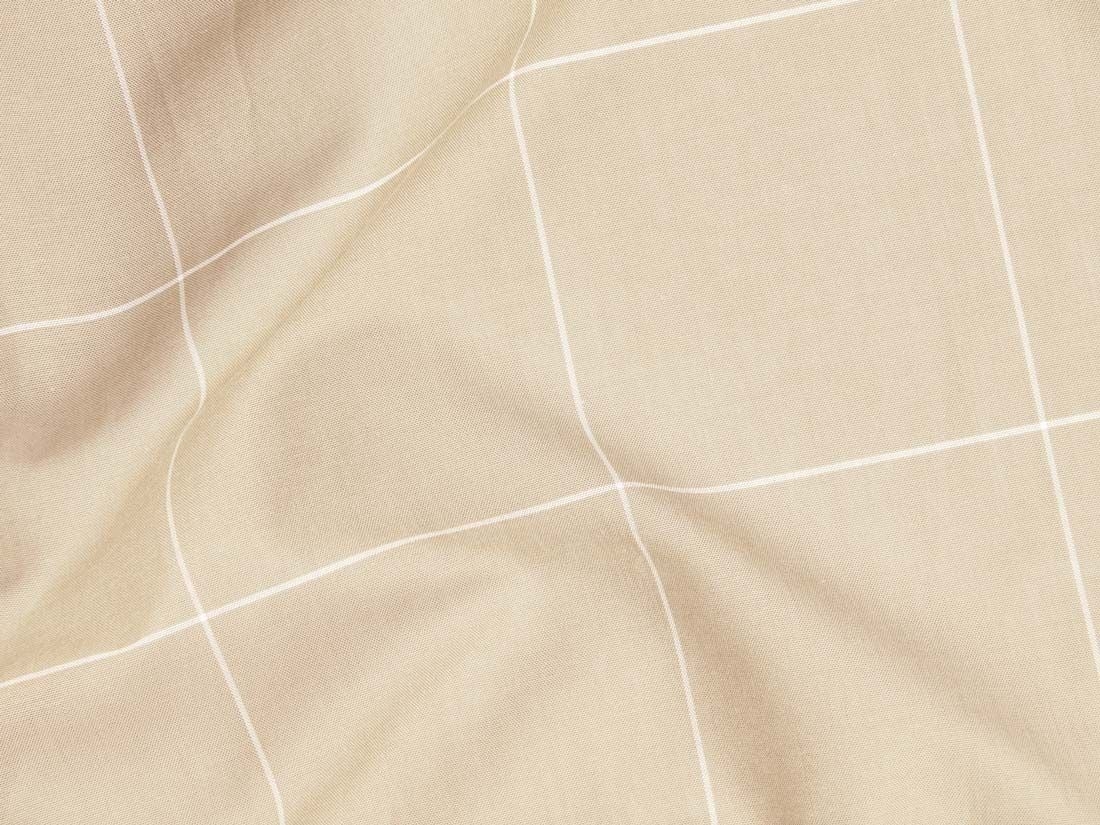 Dekbedovertrek katoen TENCEL™ double face latte check/chambray