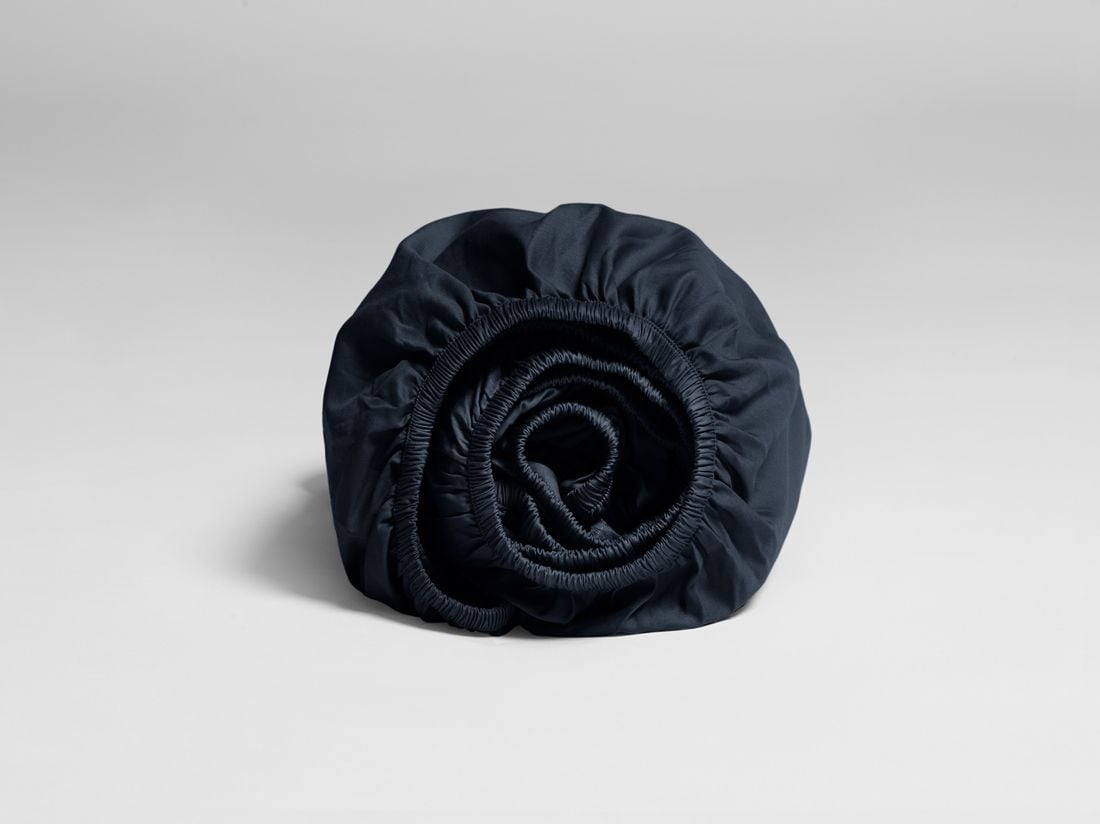 Hoeslaken katoen satijn blueberry