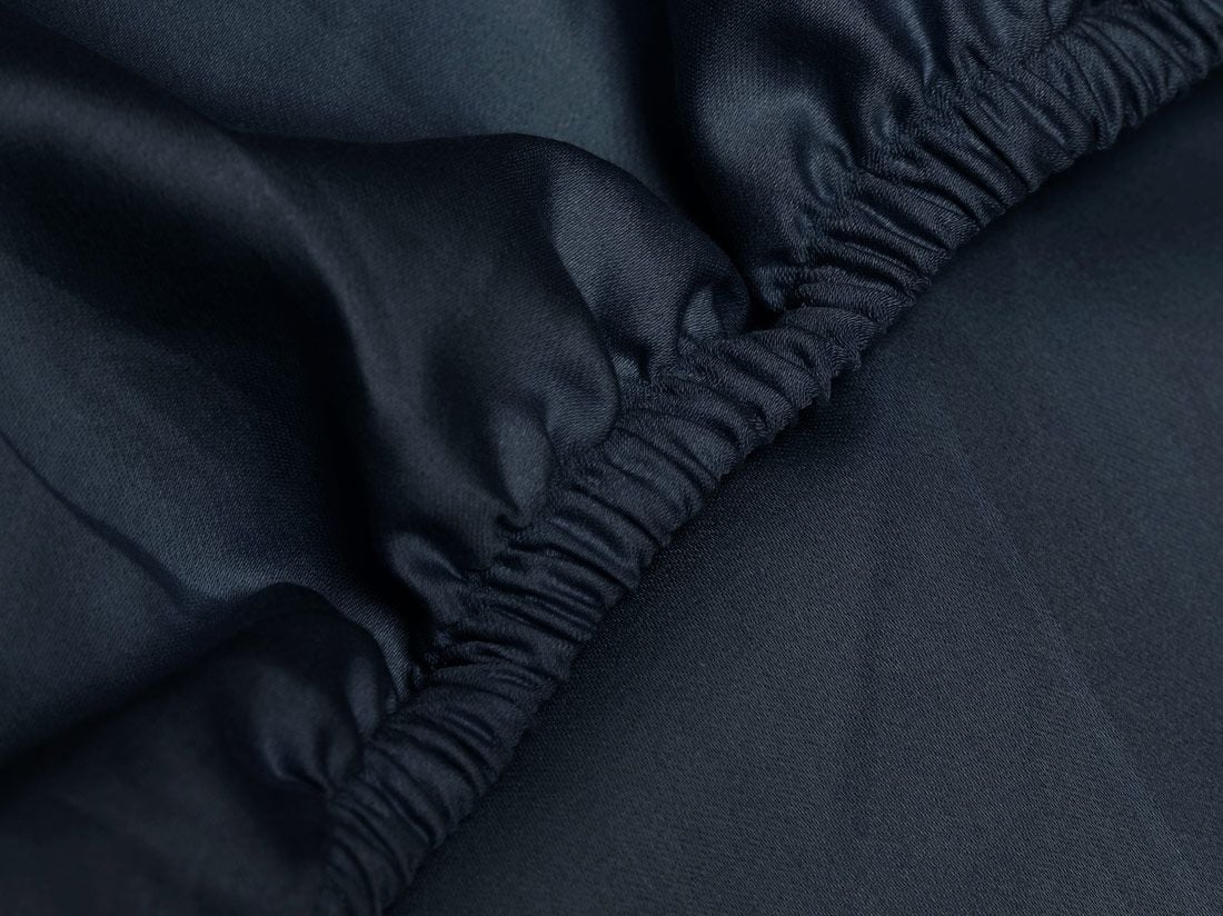 Hoeslaken katoen satijn blueberry