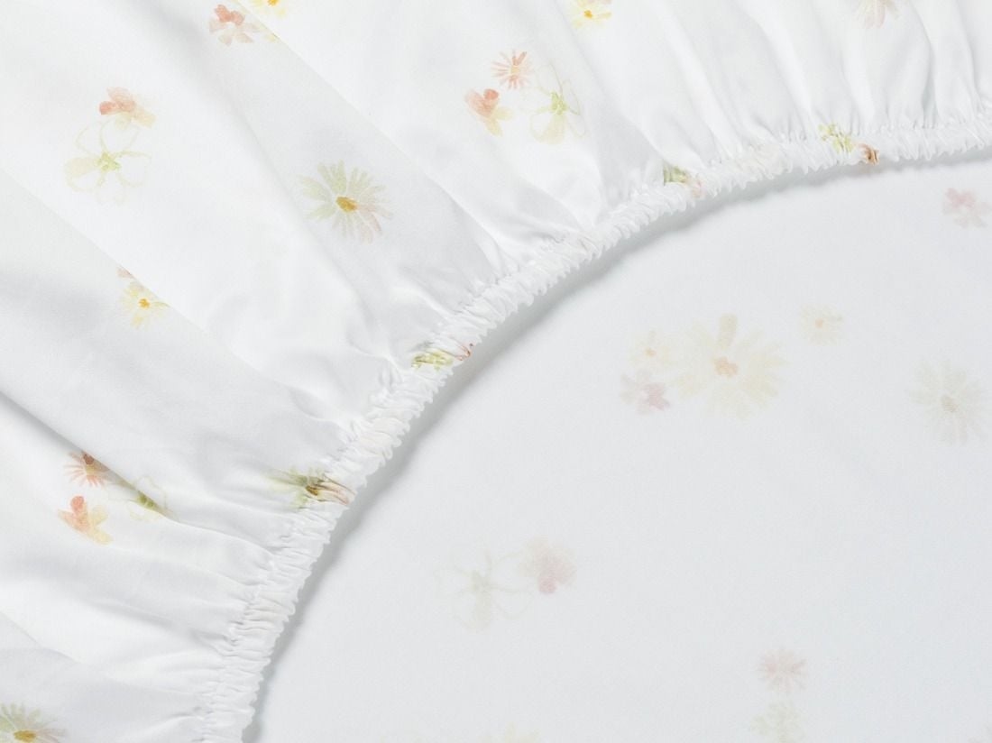 Drap-housse enfant satin de coton vallée fleurie