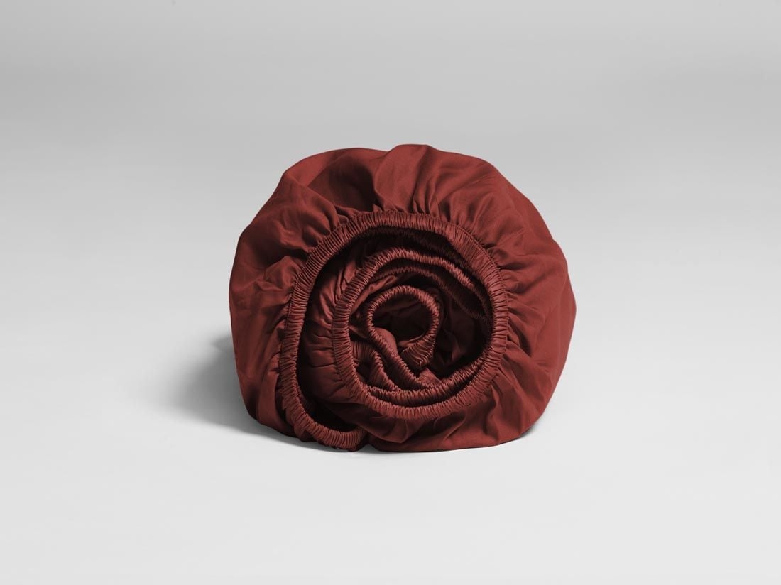 Hoeslaken katoensatijn radiant red