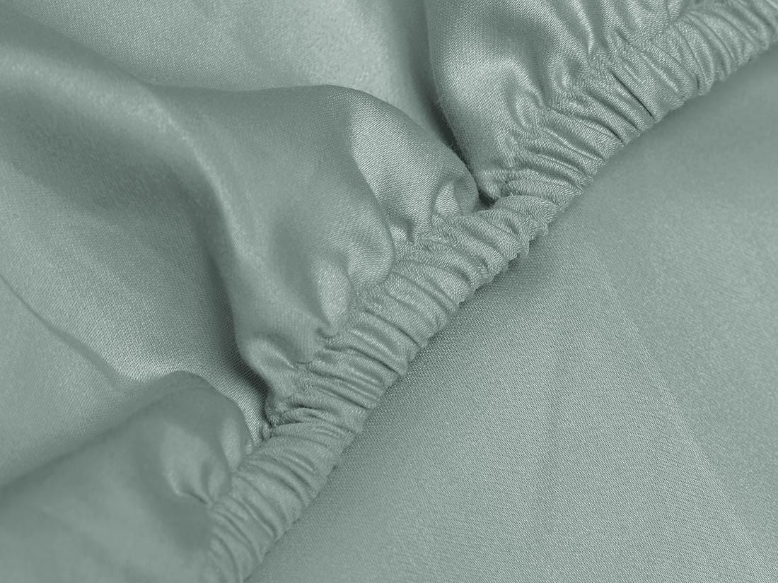 Hoeslaken katoen satijn sea green
