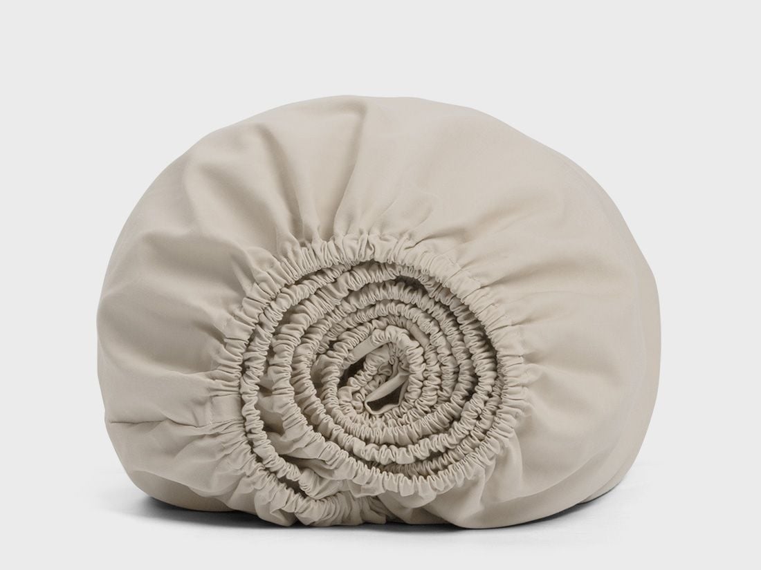 Hoeslaken katoen TENCELâ„¢ sandy taupe