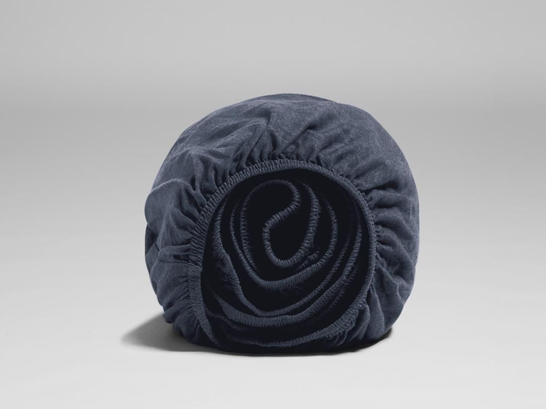 Hoeslaken jersey indigo blue