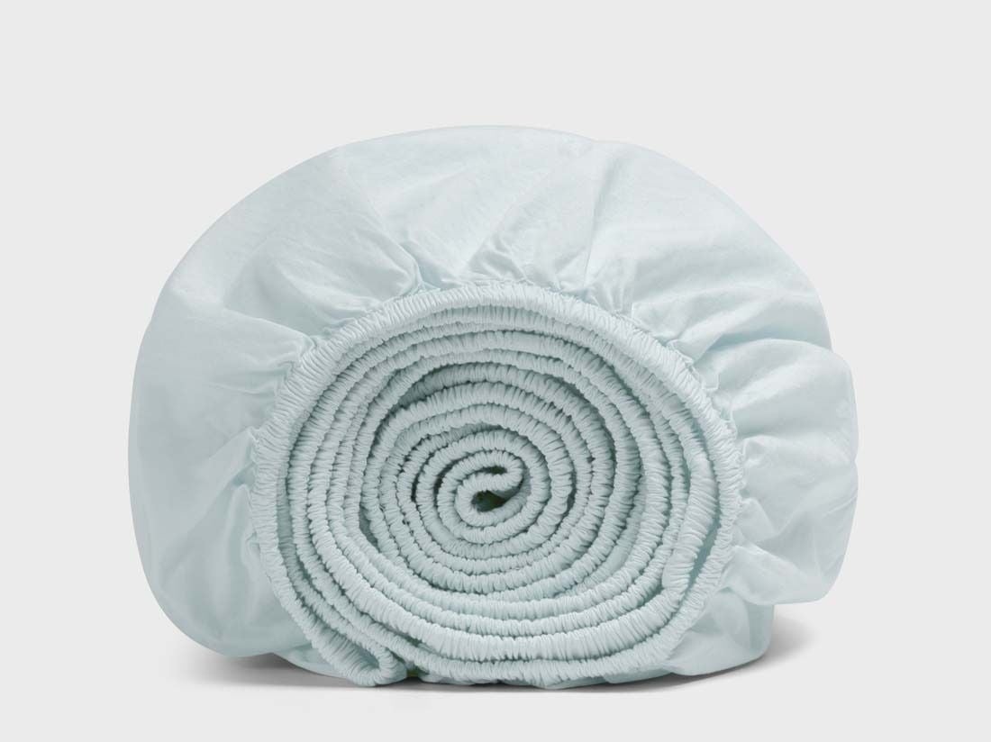 Hoeslaken percal katoen playful aqua