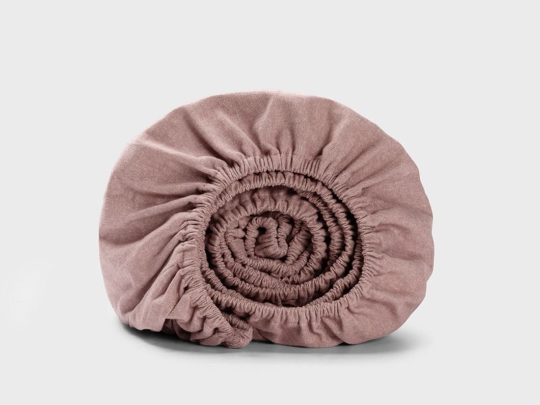 Kinderhoeslaken flanel mauve chambray