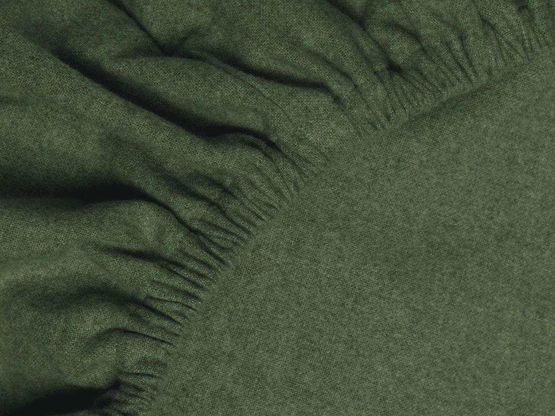 Hoeslaken flanel moss green